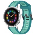 For Huawei Watch GT2 42mm 20mm Two Color Textured Silicone Watch Band(Teal)