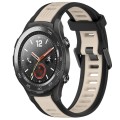 For Huawei Watch 2 20mm Two Color Textured Silicone Watch Band(Starlight + Black)