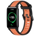 For Honor Watch ES 20mm Two Color Textured Silicone Watch Band(Orange+Black)
