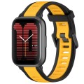 For Amazfit Active 20mm Two-Color Textured Silicone Watch Band(Yellow+Black)