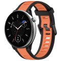 For Amazfit GTR Mini 20mm Two-Color Textured Silicone Watch Band(Orange+Black)
