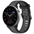 For Amazfit GTR Mini 20mm Two-Color Textured Silicone Watch Band(Grey+Black)