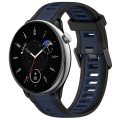 For Amazfit GTR Mini 20mm Two-Color Textured Silicone Watch Band(Midnight Blue+Black)