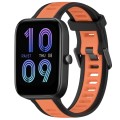 For Amazfit Bip 3 20mm Two-Color Textured Silicone Watch Band(Orange+Black)