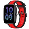 For Amazfit Bip 3 20mm Two-Color Textured Silicone Watch Band(Red+Black)