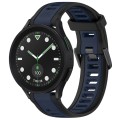 For Samsung Galaxy watch 5 Golf Edition 20mm Two Color Textured Silicone Watch Band(Midnight Blue+Bl