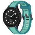 For Samsung Galaxy watch 5 Golf Edition 20mm Two Color Textured Silicone Watch Band(Teal)