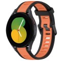 For Samsung Galaxy Watch 5  40mm 20mm Two Color Textured Silicone Watch Band(Orange+Black)
