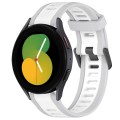 For Samsung Galaxy Watch 5  40mm 20mm Two Color Textured Silicone Watch Band(White+Grey)