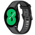 For Samsung Galaxy Watch 4 44mm 20mm Two Color Textured Silicone Watch Band(Grey+Black)
