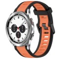 For Samsung  Galaxy Watch 4 Classic 42mm 20mm Two Color Textured Silicone Watch Band(Orange+Black)