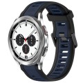 For Samsung  Galaxy Watch 4 Classic 42mm 20mm Two Color Textured Silicone Watch Band(Midnight Blue+B