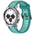 For Samsung  Galaxy Watch 4 Classic 42mm 20mm Two Color Textured Silicone Watch Band(Teal)