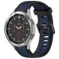 For Samsung  Galaxy Watch 4 Classic 46mm 20mm Two Color Textured Silicone Watch Band(Midnight Blue+B