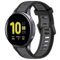 For Samsung Galaxy Watch Active 2 40mm 20mm Two Color Textured Silicone Watch Band(Grey+Black)