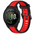 For Garmin Forerunner 165 20mm Two Color Textured Silicone Watch Band(Red+Black)