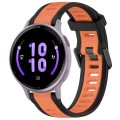 For Garmin Active 5 20mm Two Color Textured Silicone Watch Band(Orange+Black)
