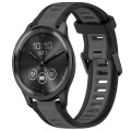 For Garmin VivoMove Trend 20mm Two Color Textured Silicone Watch Band(Grey+Black)