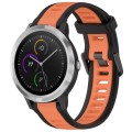 For Garmin Vivoactive 3 20mm Two Color Textured Silicone Watch Band(Orange+Black)