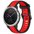 For Garmin Vivoactive 3 20mm Two Color Textured Silicone Watch Band(Red+Black)