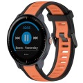 For Garmin Vivoactive3 Music 20mm Two Color Textured Silicone Watch Band(Orange+Black)