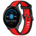 For Garmin Vivoactive3 Music 20mm Two Color Textured Silicone Watch Band(Red+Black)