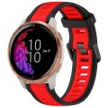 For Garmin Venu 20mm Two Color Textured Silicone Watch Band(Red+Black)