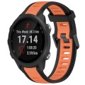For Garmin Forerunner 245 / 245 Music 20mm Two Color Textured Silicone Watch Band(Orange+Black)