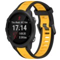 For Garmin Forerunner 245 / 245 Music 20mm Two Color Textured Silicone Watch Band(Yellow+Black)