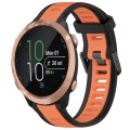 For Garmin Forerunner 645 / 645 Music 20mm Two Color Textured Silicone Watch Band(Orange+Black)