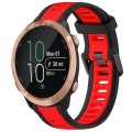 For Garmin Forerunner 645 / 645 Music 20mm Two Color Textured Silicone Watch Band(Red+Black)