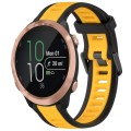 For Garmin Forerunner 645 / 645 Music 20mm Two Color Textured Silicone Watch Band(Yellow+Black)