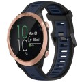 For Garmin Forerunner 645 / 645 Music 20mm Two Color Textured Silicone Watch Band(Midnight Blue+Blac