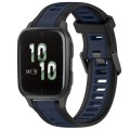 For Garmin Forerunner Sq2 / Sq2 Music 20mm Two Color Textured Silicone Watch Band(Midnight Blue+Blac
