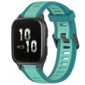 For Garmin Forerunner Sq2 / Sq2 Music 20mm Two Color Textured Silicone Watch Band(Teal)