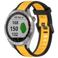 For Garmin Approach S40 20mm Two Color Textured Silicone Watch Band(Yellow+Black)