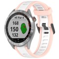 For Garmin Approach S40 20mm Two Color Textured Silicone Watch Band(White+Pink)