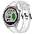 For Garmin Approach S40 20mm Two Color Textured Silicone Watch Band(White+Grey)