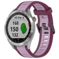 For Garmin Approach S40 20mm Two Color Textured Silicone Watch Band(Purple)