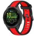 For Garmin Forerunner 265S 18mm Two Color Textured Silicone Watch Band(Red+Black)