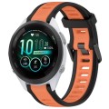 For Garmin Forerunner 265S Music 18mm Two Color Textured Silicone Watch Band(Orange+Black)