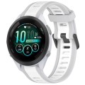 For Garmin Forerunner 265S Music 18mm Two Color Textured Silicone Watch Band(White+Grey)