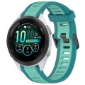 For Garmin Forerunner 265S Music 18mm Two Color Textured Silicone Watch Band(Teal)