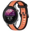 For Garmin Forerunner 255S 18mm Two Color Textured Silicone Watch Band(Orange+Black)