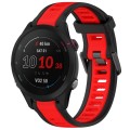 For Garmin Forerunner 255S Music 18mm Two Color Textured Silicone Watch Band(Red+Black)