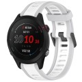 For Garmin Forerunner 255S Music 18mm Two Color Textured Silicone Watch Band(White+Grey)