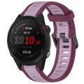 For Garmin Forerunner 255S Music 18mm Two Color Textured Silicone Watch Band(Purple)