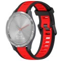 For Garmin Vivomove 3S 18mm Two Color Textured Silicone Watch Band(Red+Black)