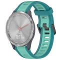 For Garmin Vivomove 3S 18mm Two Color Textured Silicone Watch Band(Teal)