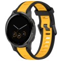 For Garmin Vivoactive 4S 18mm Two Color Textured Silicone Watch Band(Yellow+Black)